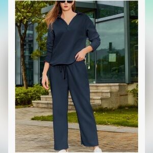 🆕 Yioaga Women's Carmel Tracksuit 2 Piece Set Navy, Size Medium